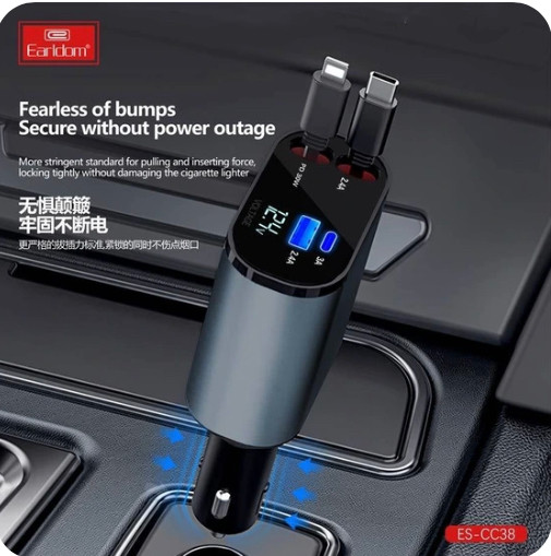 شارژر فندکی ارلدام مدل CC38 (66W, PD, 4-Port