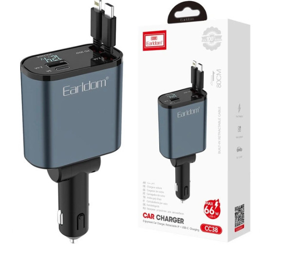 شارژر فندکی ارلدام مدل CC38 (66W, PD, 4-Port