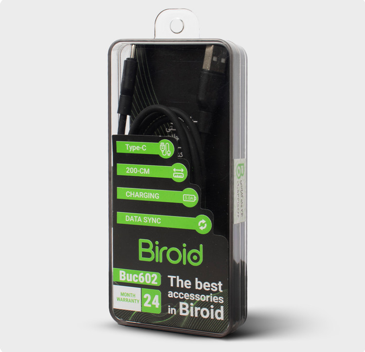 کابل Biroid مدل usb 602 usb به تایپ سی